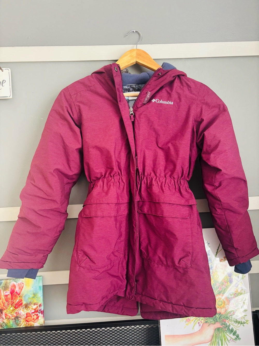 Columbia Insulated Hooded Winter Coat - Berry
